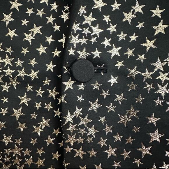 Saint Laurent Iconic Le Smoking Jacket Black w/ Silver Star Woven Jacquard FR 34 - Picture 8 of 15